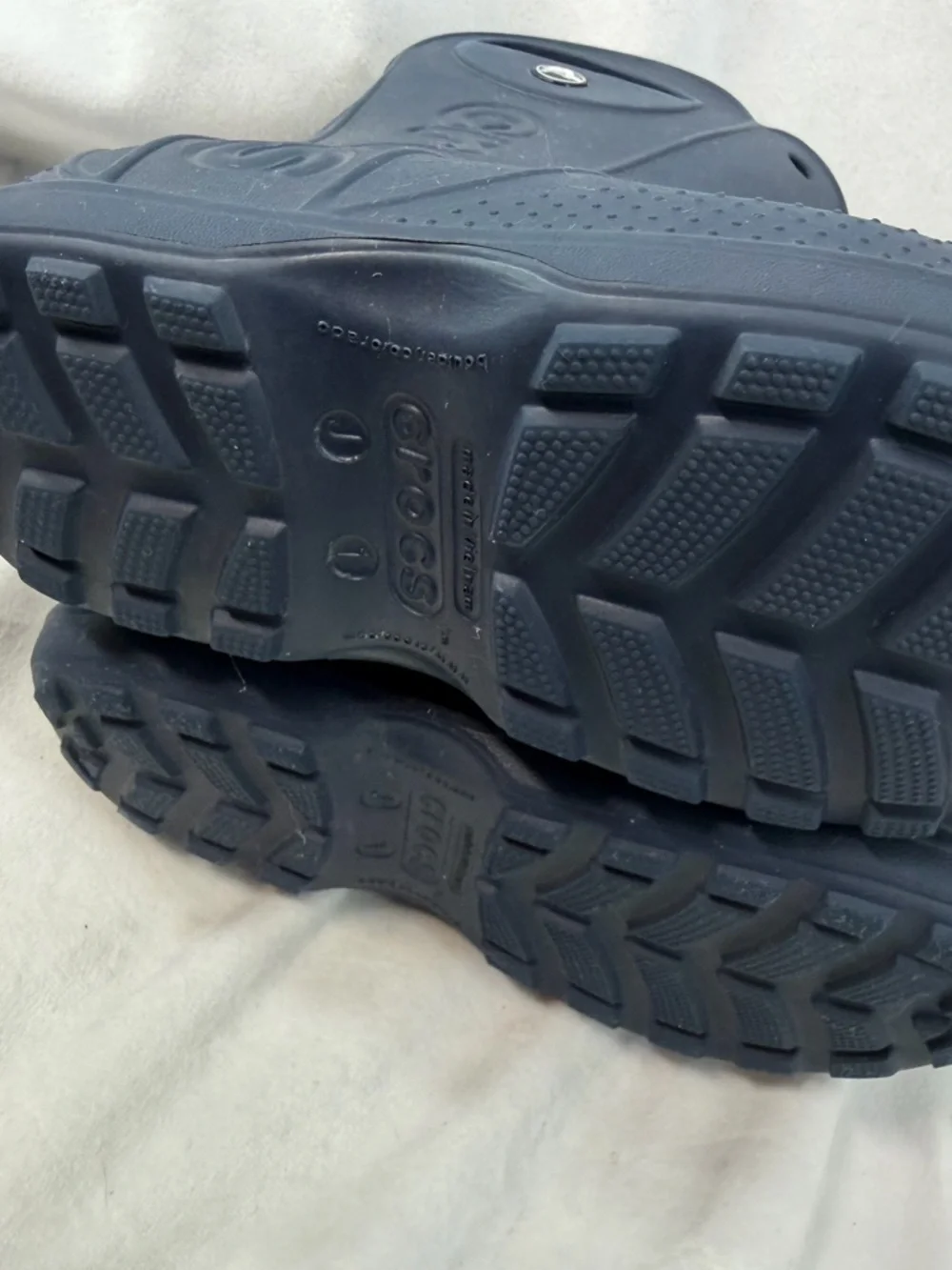 CROCS Kids size 1 Dark Blue Handle Rain Boots